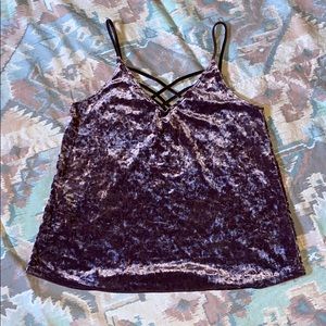 ❌❌purple velvet American Eagle top❌❌